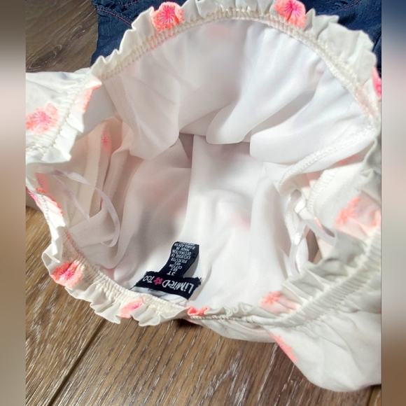 Limited Too girl's one piece white, pink, orange shorts and blouse set jumper - Picture 13 of 13